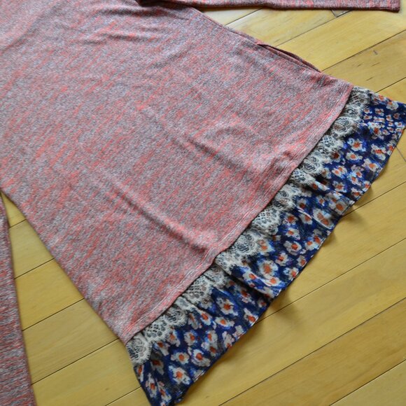 LOGO Lori Goldstein Space Dye Sweater Knit Top with Tier Red US S - Picture 11 of 12